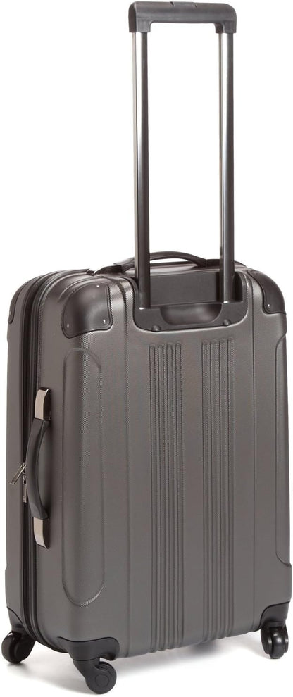 Kenneth Cole REACTION Out of Bounds Lightweight Hardshell 4-Wheel Spinner Luggage, Charcoal, 24-Inch Checked