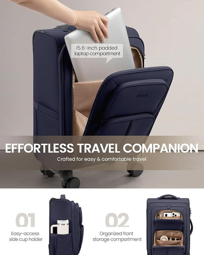 LOVEVOOK Carry On Luggage 22x14x9 Airline Approved, 22 Inch Softside Suitcases - Image 5