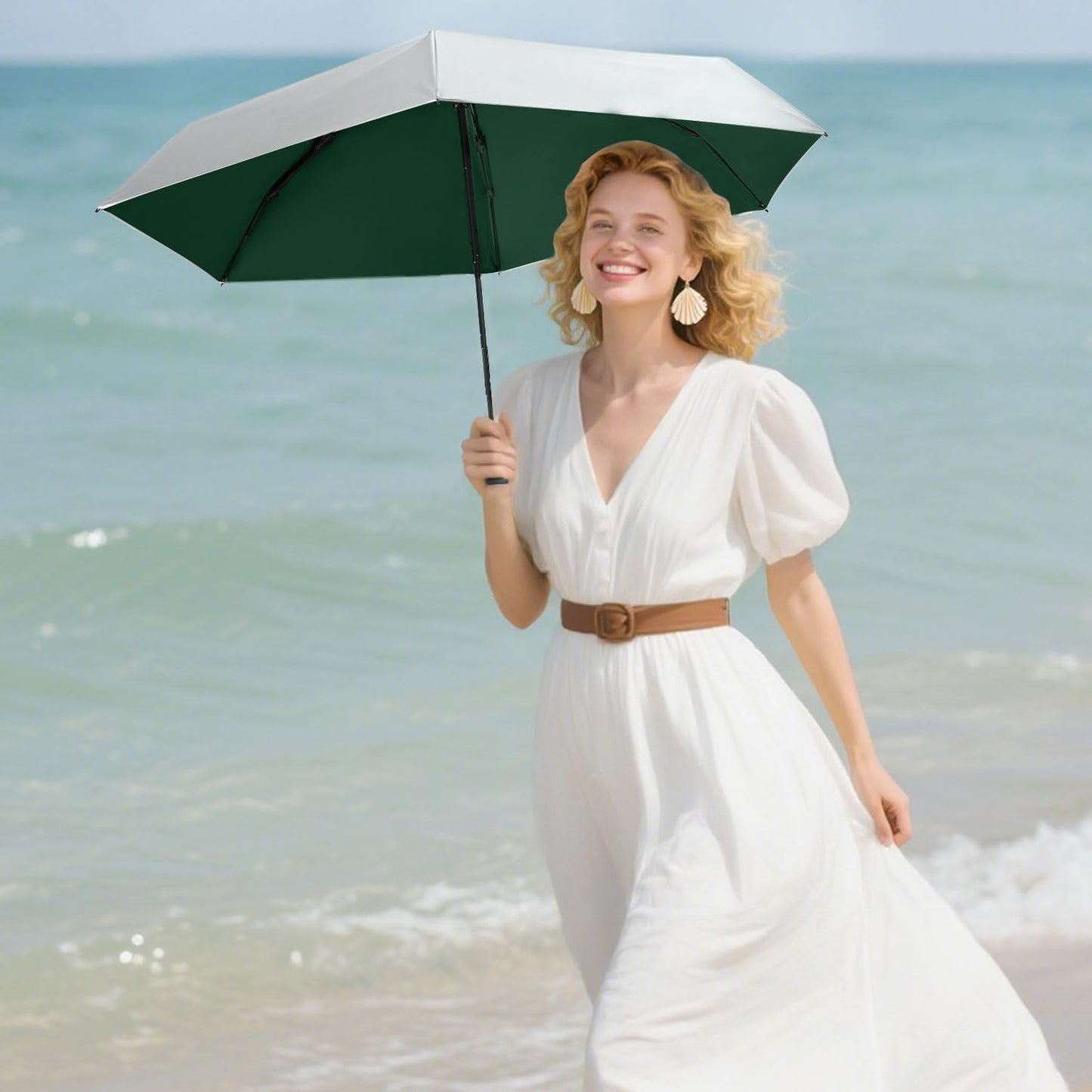 Mini Travel Umbrella - UPF 50+ Sun Protection Compact Manual Open Small Sun Umbrella