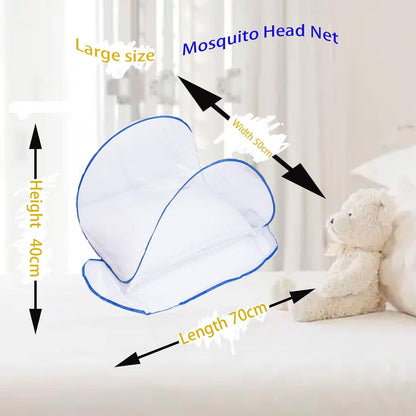 CMINGJ Portable Mosquito Head Net Foldable Pop-Up Travel Essentials Mosquito Net for Bed Free Installation-Large Size Suitable for Bedroom, Camping, nap (Large)