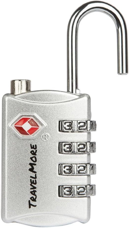 5 Pack TSA Luggage Locks with 4 Digit Combination – Heavy Duty Set Your Own Padlocks for Travel, Baggage, Suitcases & Backpacks - Silver