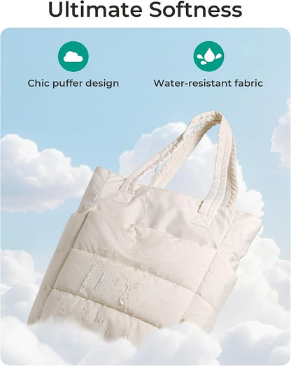 BAGSMART Tote Bag for Women, Lightweight Puffy Tote Bag - Image 3