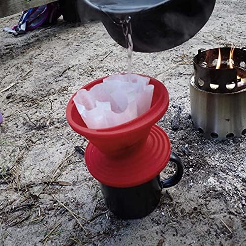 Collapsible Silicone Coffee Dripper, Reusable Coffee Filter Cone for Home, Office, Backpacking, Hiking, Camping and Outdoor Survival