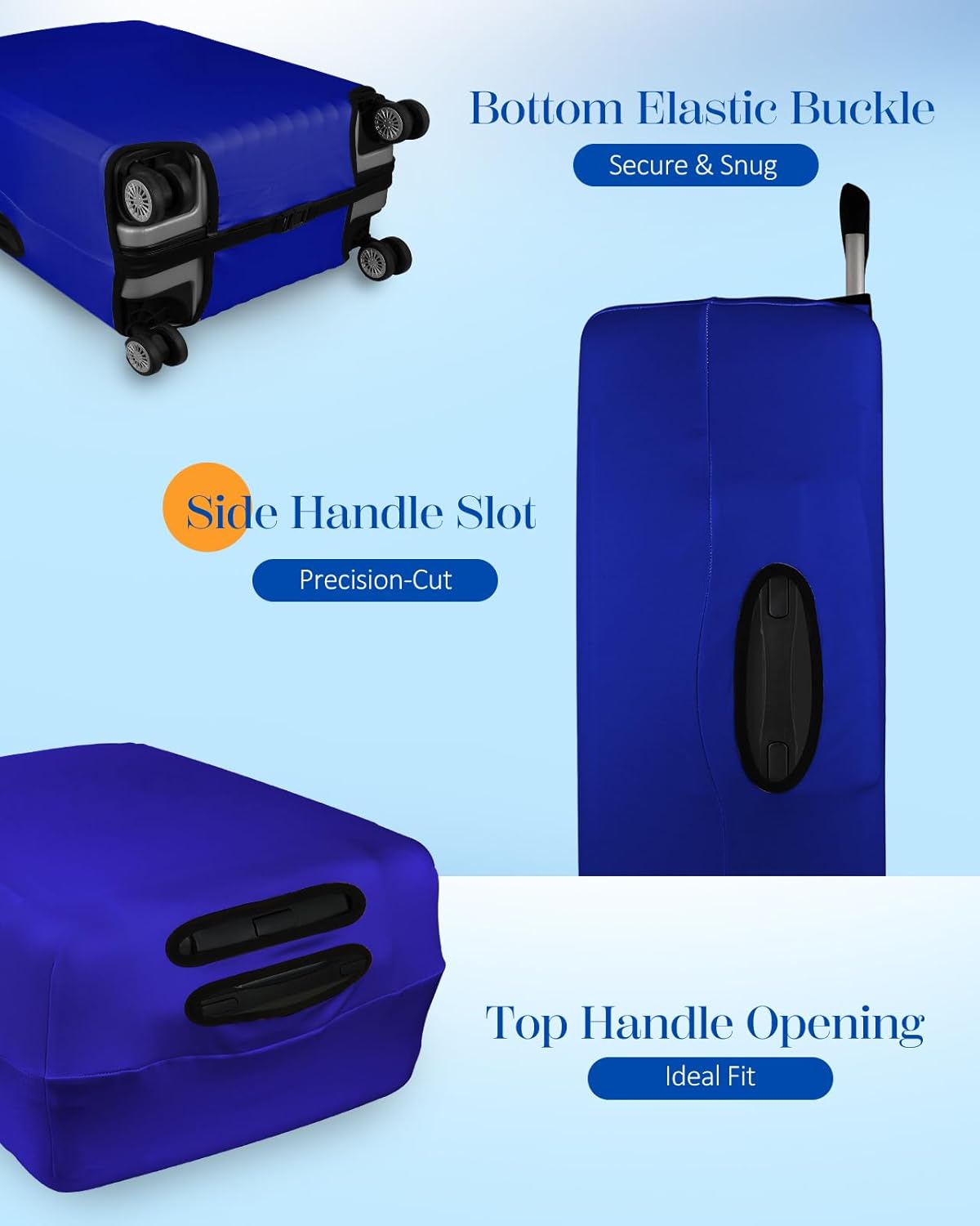 Slohif Luggage Cover for Suitcase Tsa Approved Protector - Luggage Sleeve Suit Case Cover Travel Stretch Large Baggage Case Protective Washable Fit 30-32 Inch Blue