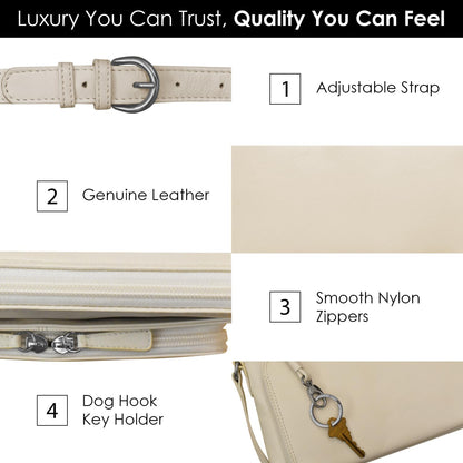 ili New York Genuine Leather Crossbody Bags for Women - Premium RFID Blocking Shoulder Bag Organizer with Adjustable Strap