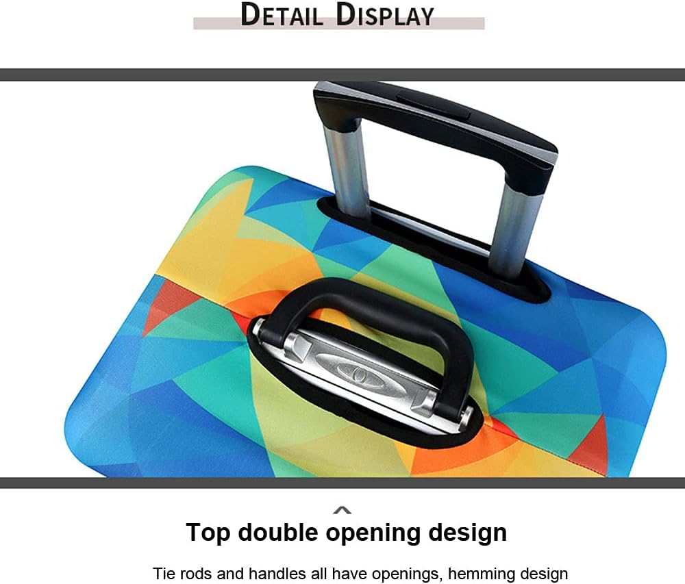 MosaiRudo Thicker Luggage Cover Elastic Suitcase Cover Protector Fits 18-32 Inch Suitcase Travel Accessories (World Travel, S)