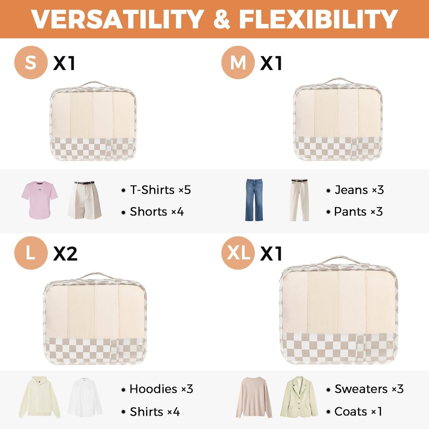 BAGAIL 9 Set Packing Cubes Luggage Packing Organizers for Travel Accessories