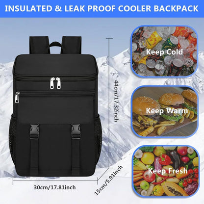 Cooler Backpack, 30 Cans Backpack Coolers Insulated Leak Proof for Men Women, Ice Chest Beach Cooler Bag, Portable Lunch Backpack for Camping Hiking Picnic Travel