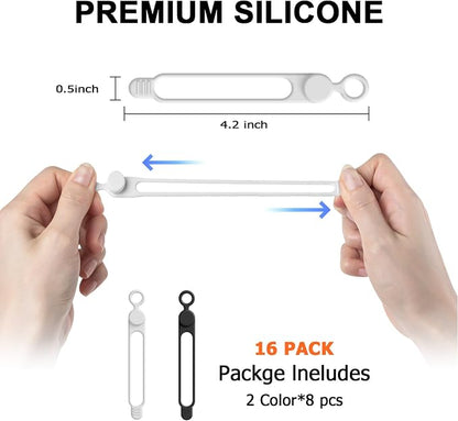 Nearockle 16Pcs 4.2" Silicone Cable Ties Cord Organizer - Image 2