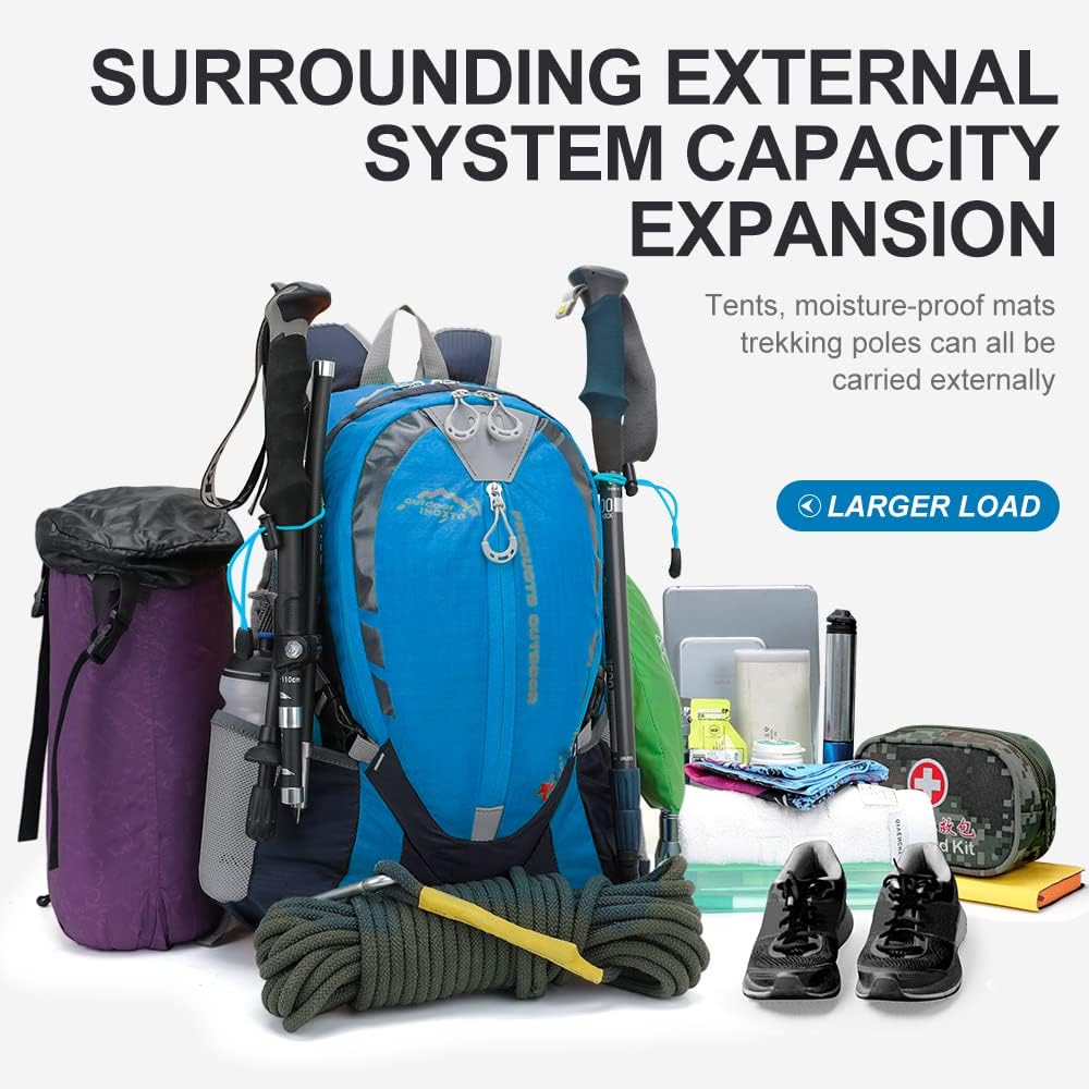 INOXTO Small Hiking Backpack with 2L Water Bladder and Rain Cover, 25L Hydration Daypack for Travel, Cycling, Camping, Outdoor