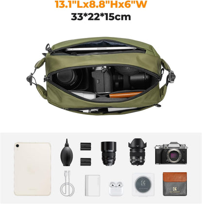 K&F Concept 2 in 1 Sling Bag Everyday Shoulder Bag & Multifunction Photography Crossbody Camera DSLR Backpack Portable Bag