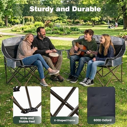 SUNNYFEEL Double Camping Chair Oversized Loveseat for Adults