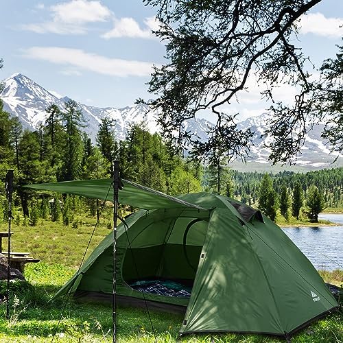Forceatt Camping Tent 2/3/4 Person, Professional Waterproof & Windproof Lightweight Backpacking Tent Suitable for Outdoor,Hiking,Camping, Mountaineering and Travel