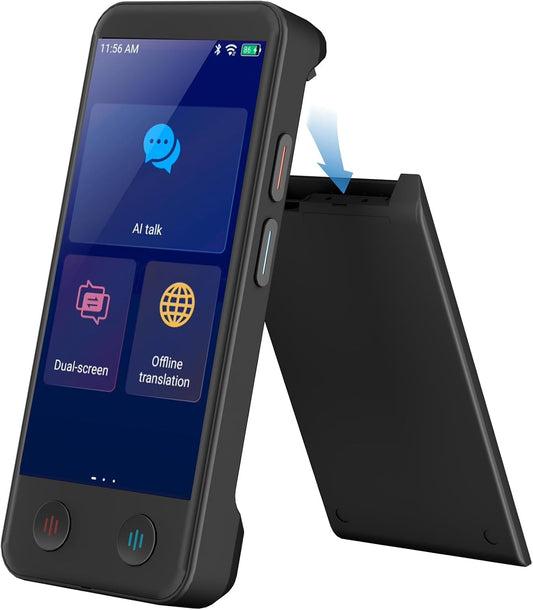iTour D-pro Language Translator Device, Realtime Detachable Dual Screen AI Translator with 139 Languages, Online & Offline & Photo Translation, Instant Voice Translator for Business Learning Travel