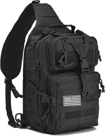 hopopower Tactical Sling Bag Pack Military Rover Shoulder Backpack EDC Assault Range Bag, Water-Resistant