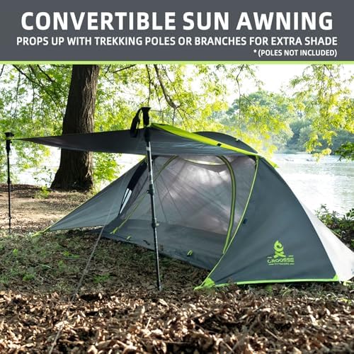 Lightweight 1/2 Person Backpacking Tent, Single Aluminum Pole Camping Tent