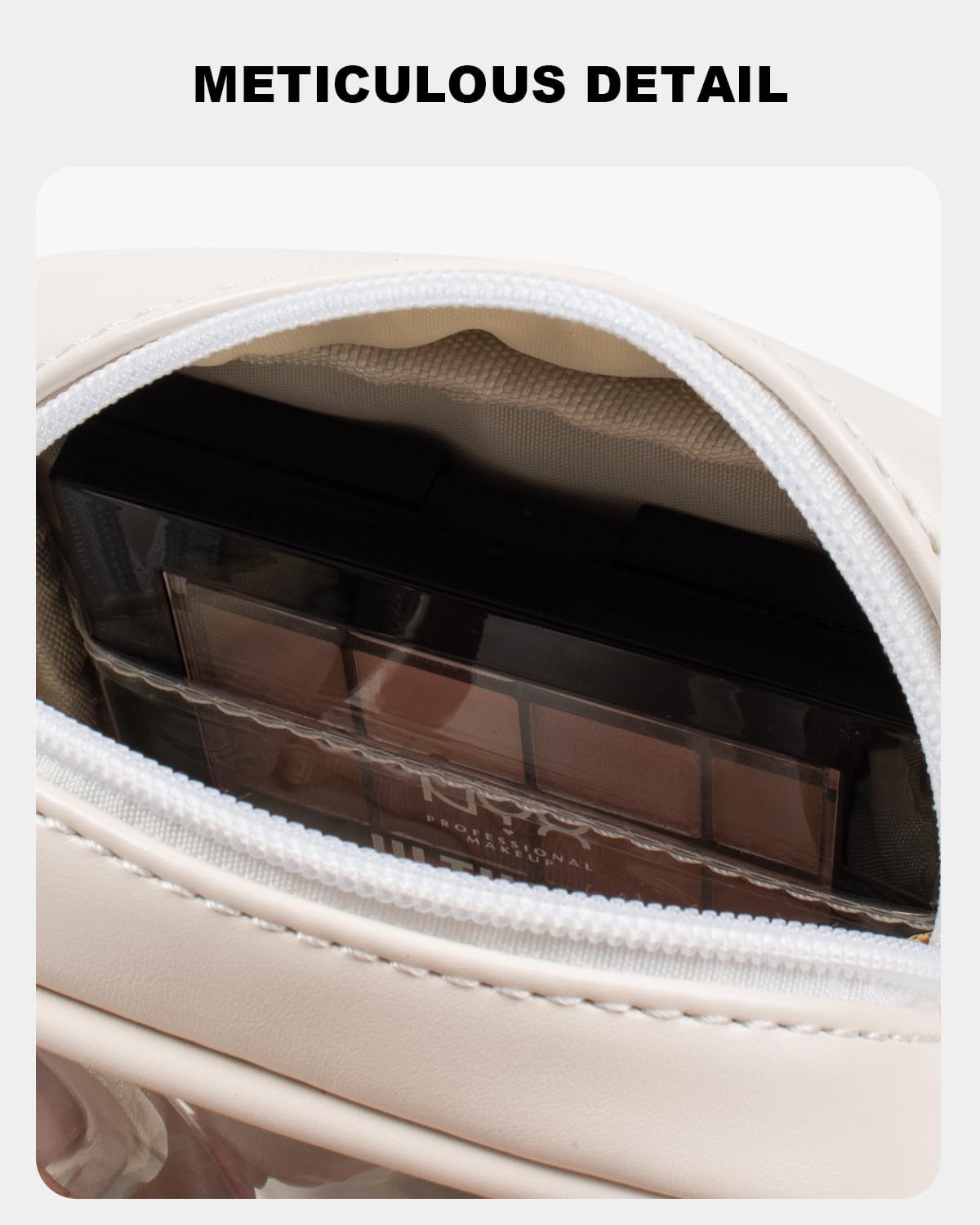 KOTORA TSA Approved Toiletry Bag with Mini Clear Makeup Bag Travel Size Beach Pool Bag Car Accessories for Women Her (Clear Mini-White)