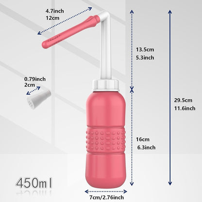 2PCS Vaginal Irrigation Intimate Wash for Women,Portable Bidet Travel Bidets ,Peri Bottle for Postpartum Care (Pink+Green)