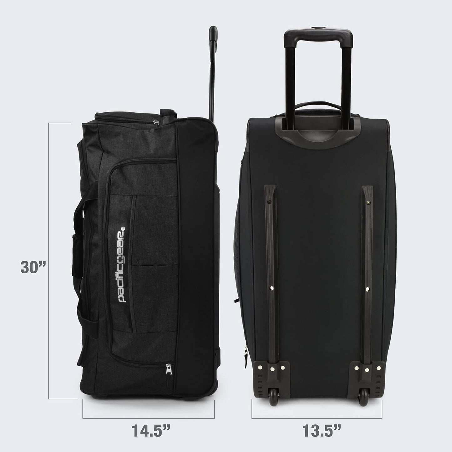 Pacific Gear Rolling Duffel Wheels, 30-inch Luggage, Hockey Bag, Heavy Duty