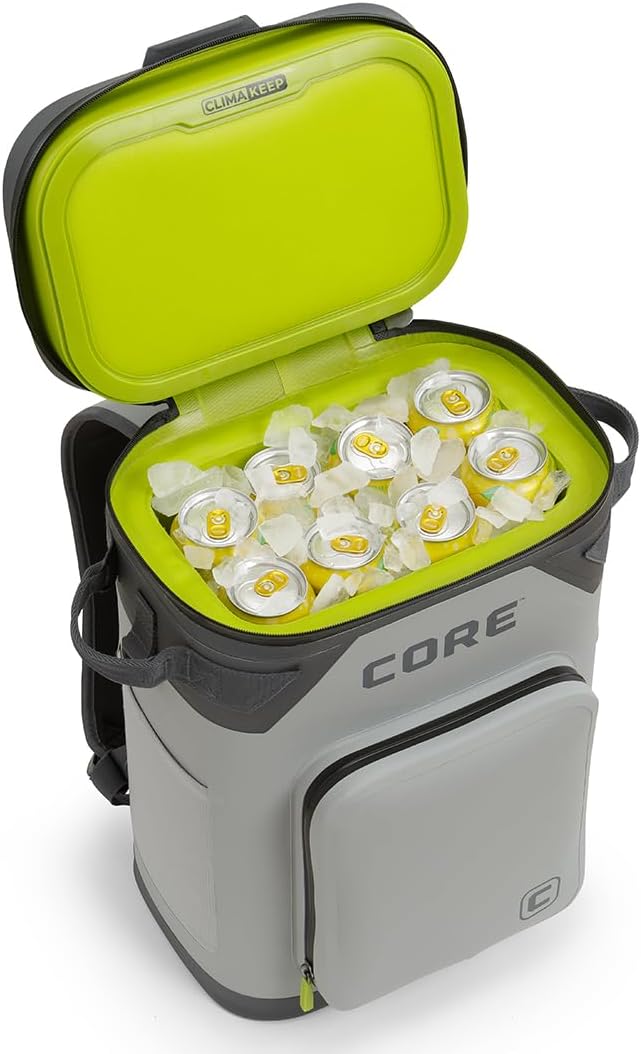 CORE Magnetic Leak Proof Soft Cooler with Waterproof Zipper | Insulated Bag Portable Ice Chest Box | Best Soft Cooler for Food & Beverages for Tailgating, Car Camping, Travel, and Family Beach Picnics