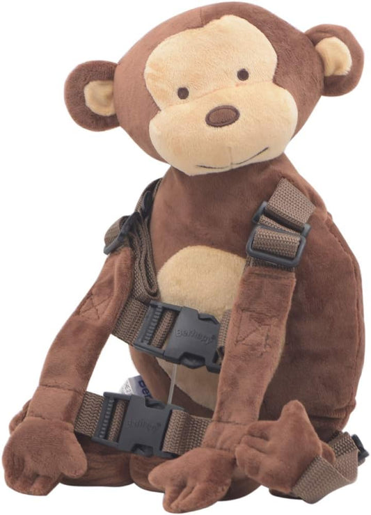 2 in 1 New Monkey Toddler Safety Harness Backpack Children's Walking Leash Strap（Brown）
