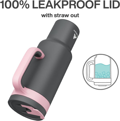 50 oz Tumbler with Handle, 2-in-1 Straw and Sip Lid, Leakproof, Dishwasher Safe, Insulated Stainless Steel Travel Coffee Mug, Keeps Cold for 34 Hours, Fits in Car Cup Holder (Rebellion)