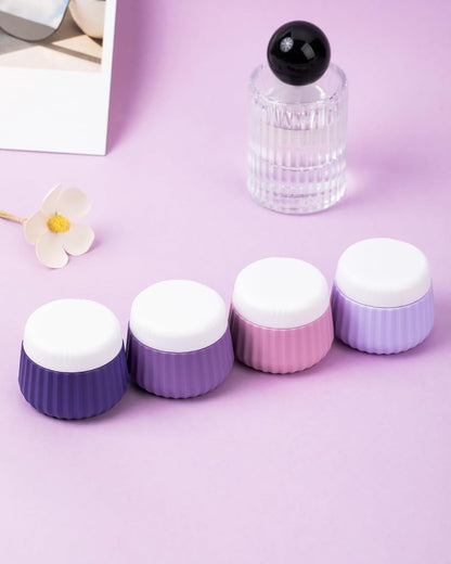 Travel Containers for Toiletries 4 Pack, TSA Approved Travel Size Toiletries, Travel Size Containers, With Clear Bag Leak Proof Silicone Jars, Travel Essentials Creams Jars Carrying Small Items