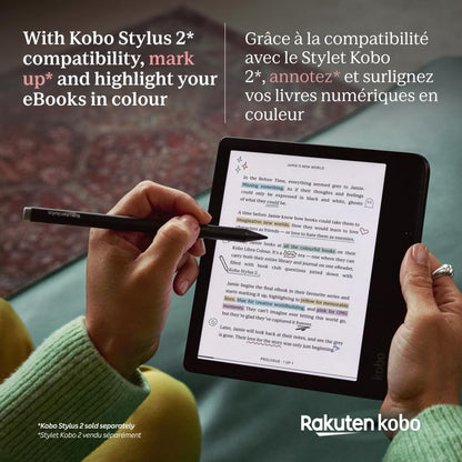 Kobo Libra Colour | eReader | 7” Glare-Free Colour E Ink Kaleido™ 3 Display | Dark Mode Option | Audiobooks | Waterproof | White