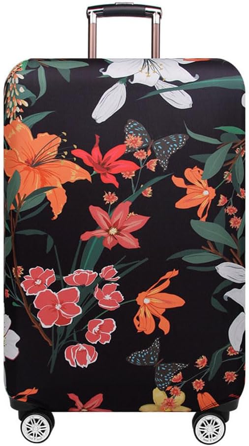 MosaiRudo Thicker Luggage Cover Elastic Suitcase Cover Protector Fits 18-32 Inch Suitcase Travel Accessories (Best wishs for you, S)