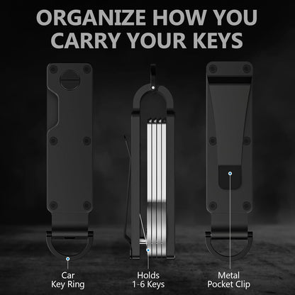 Key Organizer Minimalist Innovative Keyholder Compact Keys Organizer Smart KeyChain Secures 2-6 Keys