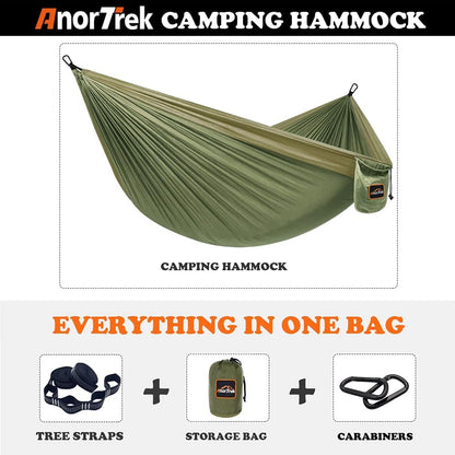 Camping Hammock, Super Lightweight Portable Parachute Hammock with Two Tree Straps Single or Double Nylon Travel Tree Hammocks for Camping Backpacking Hiking