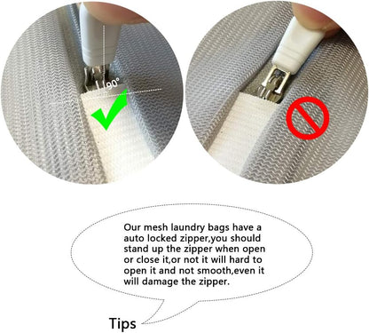 Kimmama Laundry Bag Mesh Wash Bags, Washing Machine Wash Bag, Net Washer Sack with Zipper, Dryer Pouch for Cleaning and Drying Cloths, Garment, Sweater, Delicates, lingerie, Bra, Pant, Sock, Toys