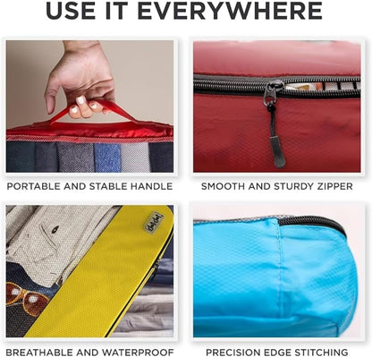 Large Packing Cubes for Suitcases - 5 Pcs set of Packing Cubes for Travel Carry on Suitcase Organizer Bags - Travel Cubes Organizer Bags for Luggage