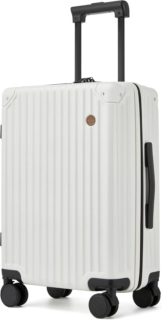 20 Inch Carry on Luggage,Airline Approved 22x14x9 Hard Shell Carry on Suitcase with 360° Spinner Wheels,TSA Lock and Lightweight Hardside Carry-on Luggage for Travel (White, 20 Inch)