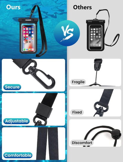 Universal Waterproof Phone Pouch-Waterproof Phone Case for iPhone 15 14 13 12 Pro Max XS Plus Galaxy S24+ S23 Up to 7",IPX8 Waterproof Cellphone Dry Bag Beach Vacation Cruise Ship Essentials-2 Pack