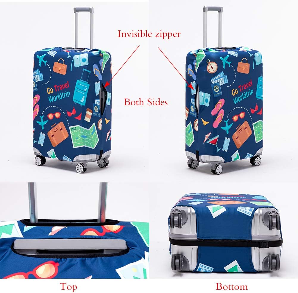 Travelkin Luggage Cover Washable Suitcase Protector Anti-scratch Suitcase cover Fits 18-32 Inch Luggage (Go travel-Trip, XL)