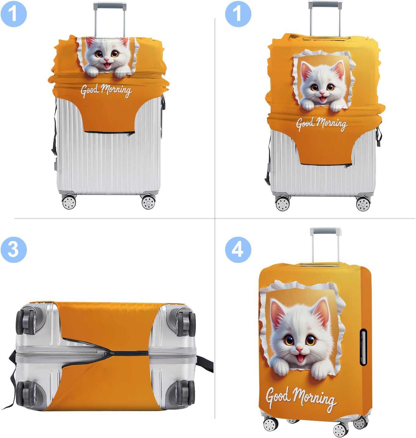 Luggage Cover Washable Suitcase Protector Anti-scratch Suitcase cover Fits 20-34 Inch Luggage (CAT2, S(20-22inch suitcase))