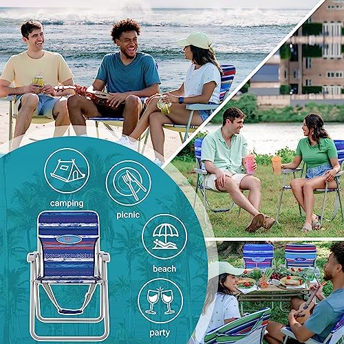 #WEJOY Folding Beach Chairs for Adults, High Back Lightweight for Camp Lawn
