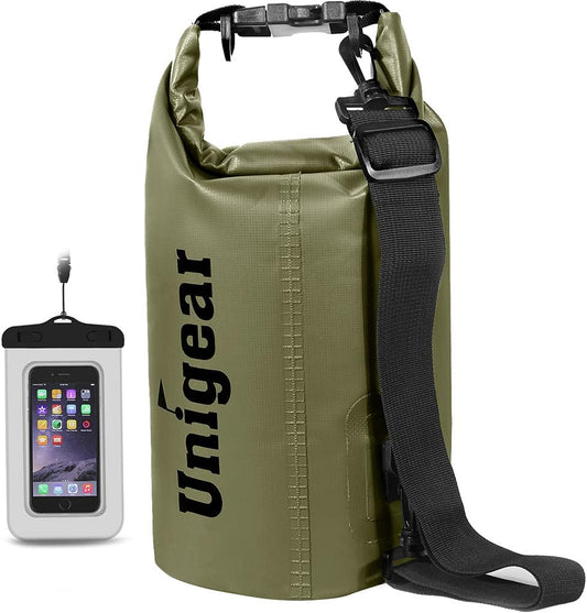 Unigear Dry Bag Waterproof, 2L/5L/10L/20L/30L/40L Floating and Lightweight Bags for Kayaking, Boating, Fishing, Swimming and Camping with Waterproof Phone Case