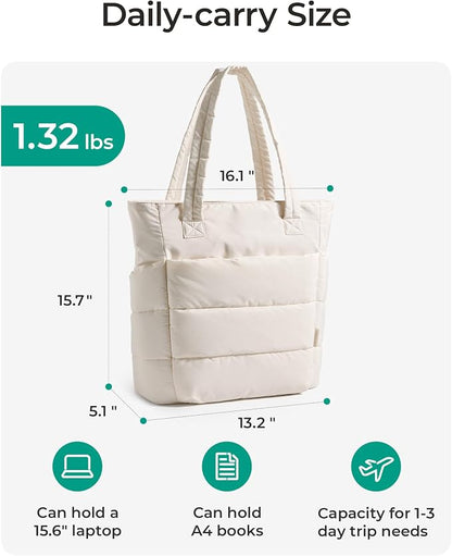 BAGSMART Tote Bag for Women, Lightweight Puffy Tote Bag - Image 2