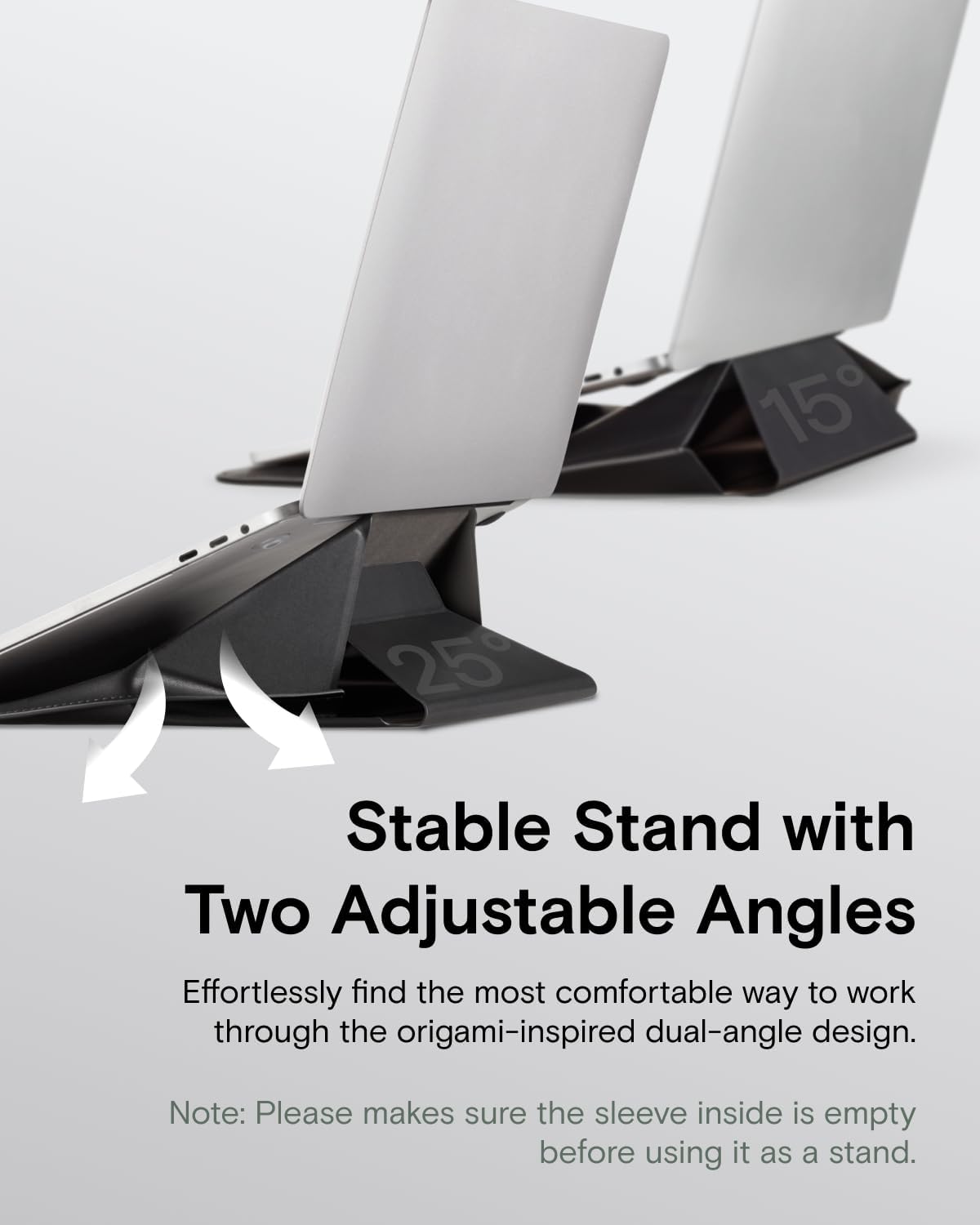 MOFT Laptop Carry Sleeve, 2-in-1 Laptop Bag & Stand for 16" MacBook Air/Pro & Dell/HP/Lenovo/Asus, Stylish Slim Computer Sleeve Bag with Expandable Storage for Computer Accessories, Night Black