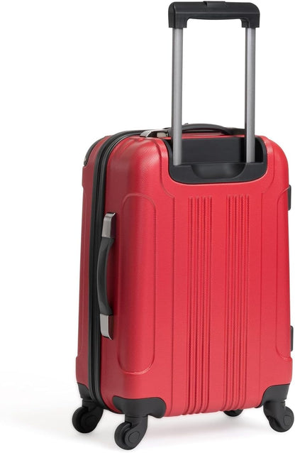 Kenneth Cole REACTION Out of Bounds Lightweight Hardshell 4-Wheel Spinner Luggage, Scarlet Red, 24-Inch Checked