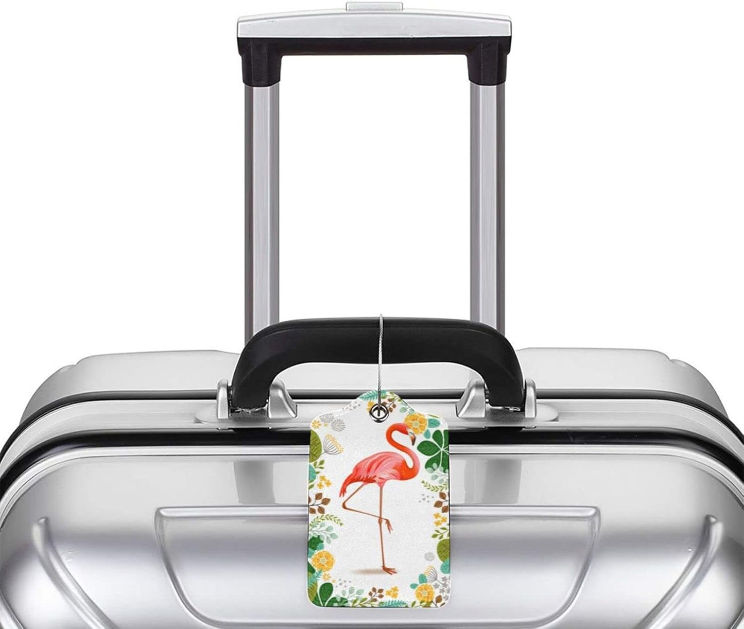 2 Pack Luggage Tag for Suitcase, Cute Unique Leather Suitcase Tags Identifiers with Privacy Name Address Labels & Durable Steel Loop for Women Men Travel