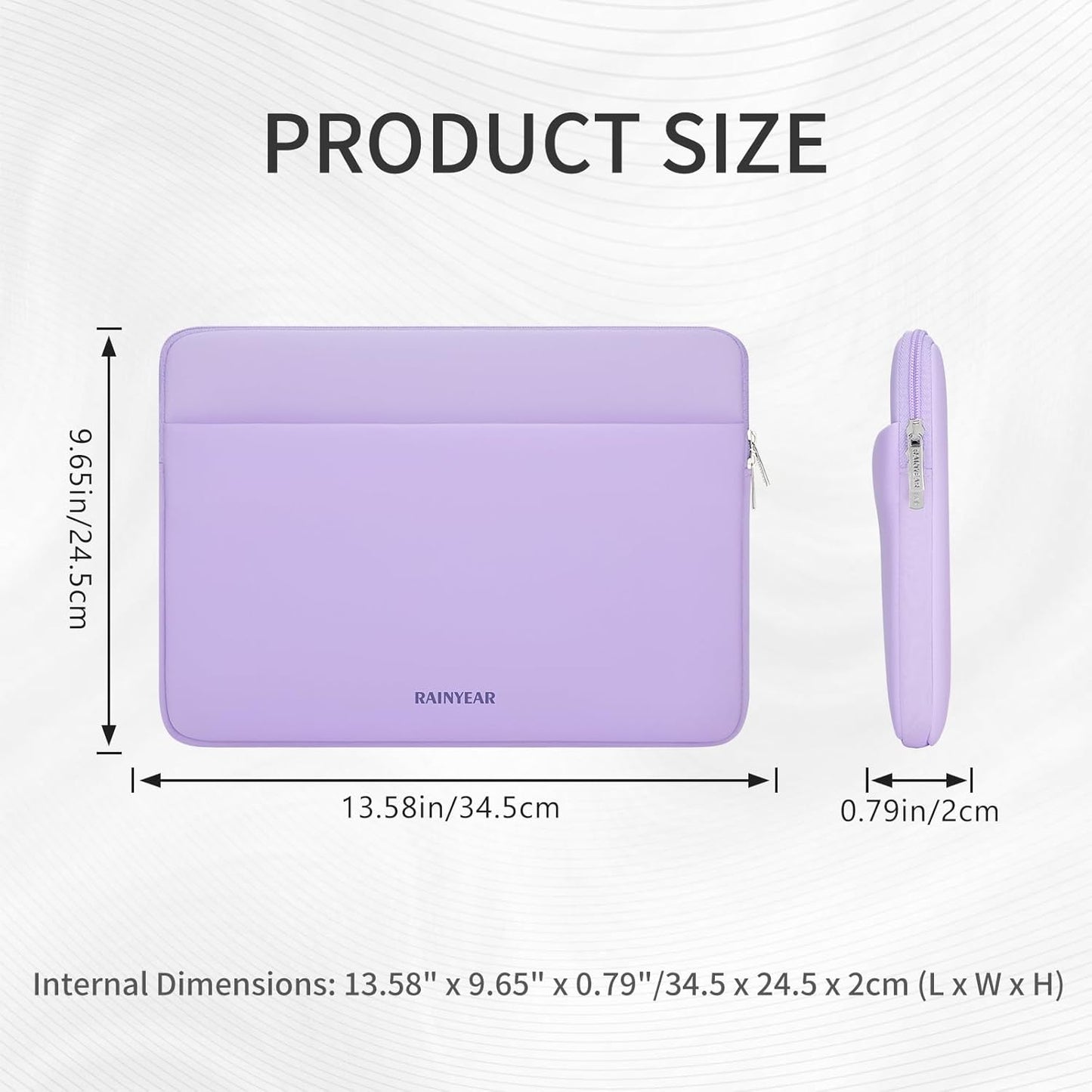 RAINYEAR Laptop Sleeve Case 13.3 Inch, Protective Portable Case with Front Pocket, Briefcase Handbag Laptop Bag Compatible with MacBook Air/Pro 13-13.3 inch, MacBook Pro 14 inch, Purple