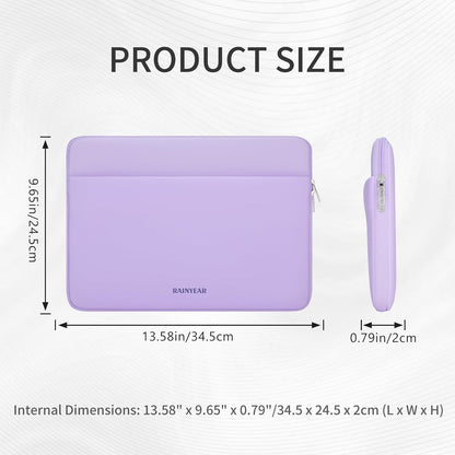 RAINYEAR Laptop Sleeve Case 13.3 Inch, Protective Portable Case with Front Pocket, Briefcase Handbag Laptop Bag Compatible with MacBook Air/Pro 13-13.3 inch, MacBook Pro 14 inch, Purple