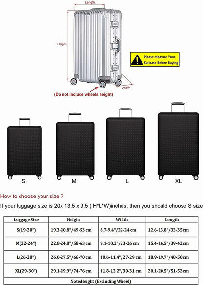 Luggage Cover, THome Protective Washable Suitcase Cover - Travel Elastic Spandex Suitcase Protector Fits 30 to 32 Inch Black