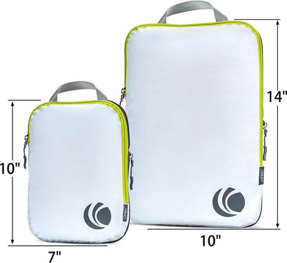 Cipway Compression Packing Cubes Set, Ultralight Expandable Travel Packing Organizers for Carry on Luggage (White 3pcs)