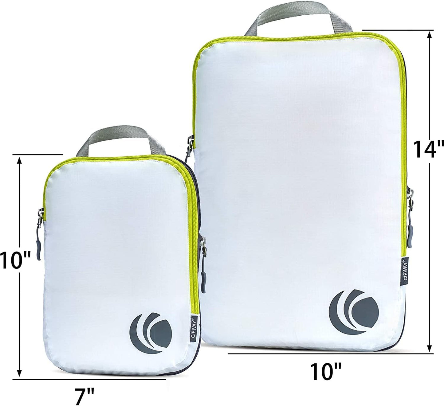 Cipway Compression Packing Cubes Set, Ultralight Expandable Travel Packing Organizers for Carry on Luggage (White 6pcs)