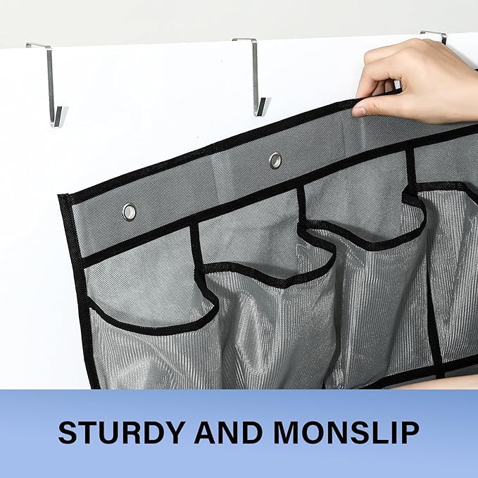 40 Mesh Pocket Over the Door Shoe Organizer,Hanging Shoe Rack for Closet Storage Holder for Dorm Room College Classroom Storag(Grey)