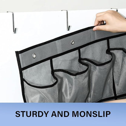 28 Mesh Pockets Hanging Shoe Organizer, Over the Door Shoe Organizer，Closet Storage Holder for Back of Door Storage Holder for Back of Door(Black)